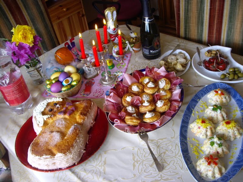 Easter Feast on Table