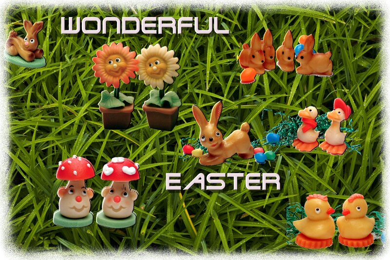 Easter Figurines on Grass