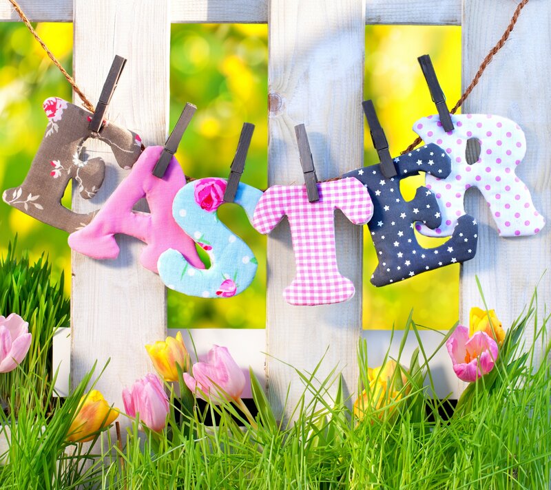 Easter Letters on Fence