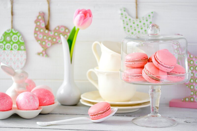 Easter macarons and decorations