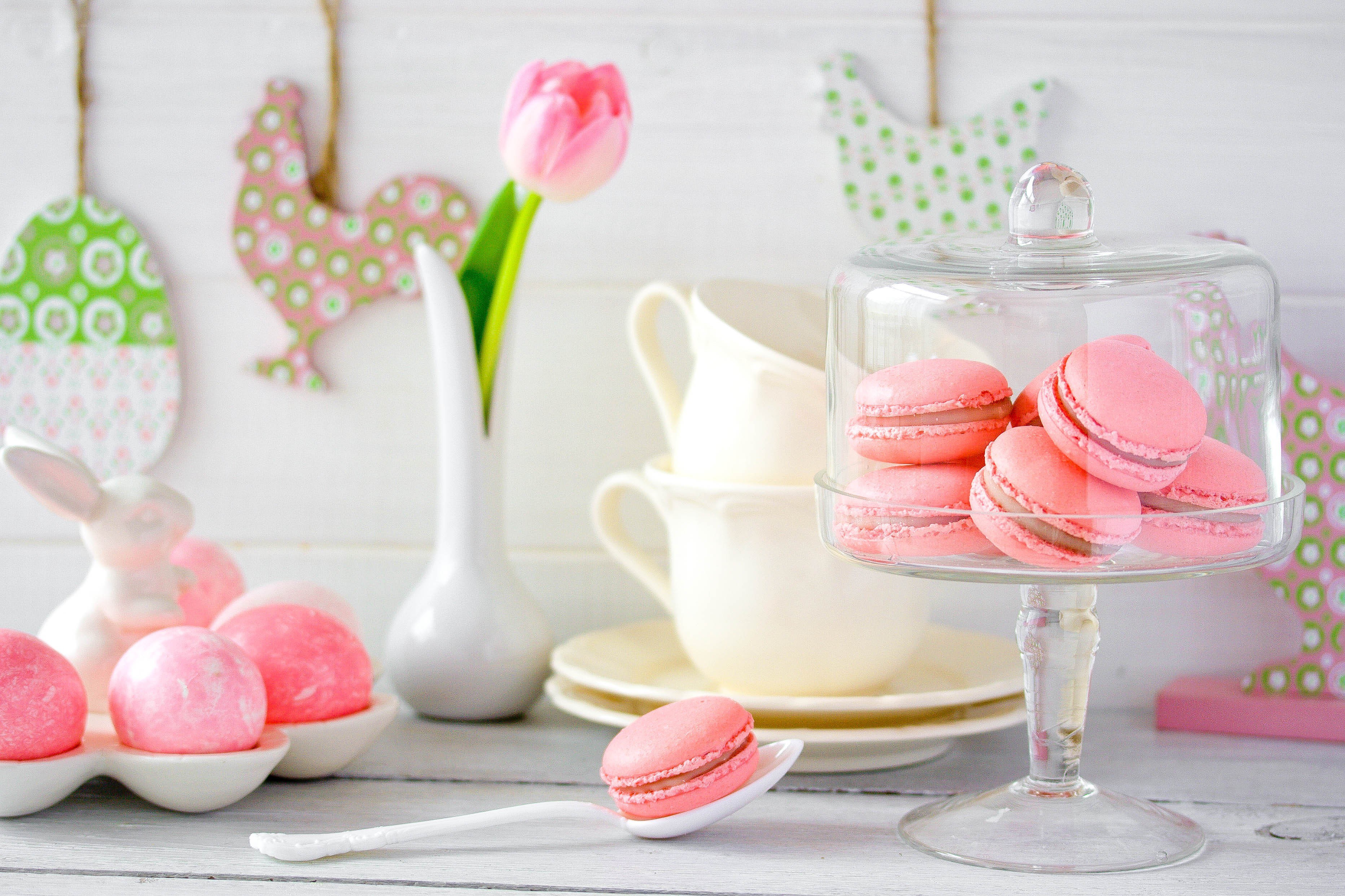 Easter macarons and decorations