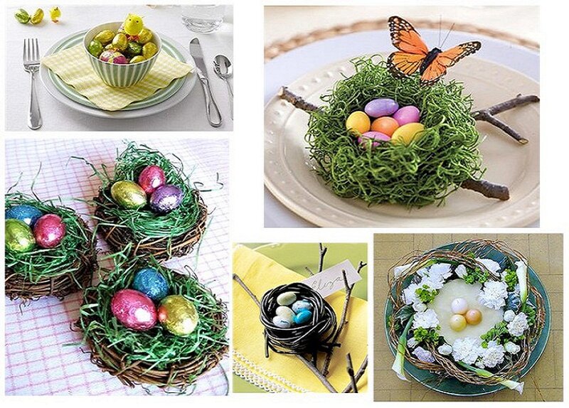 Easter Nests with Eggs