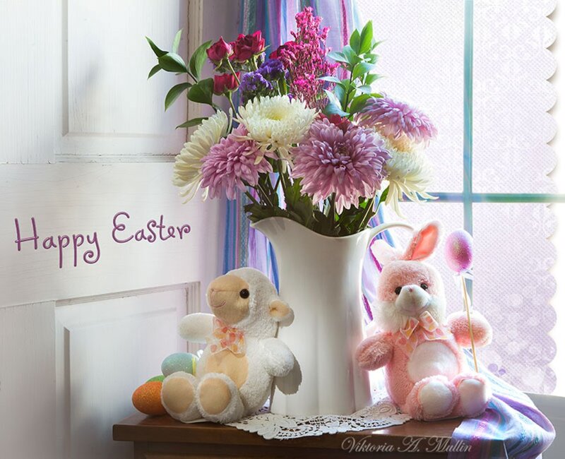 Easter Plush Toys and Flowers