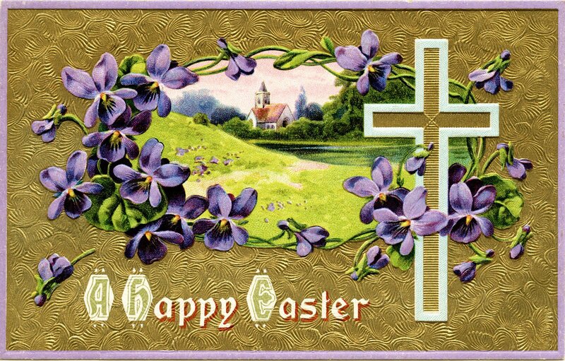 Easter Postcard with Cross