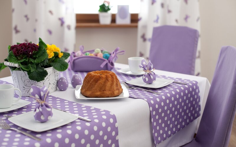Easter Table Setting — Purple, Festive, Morning, Photograph