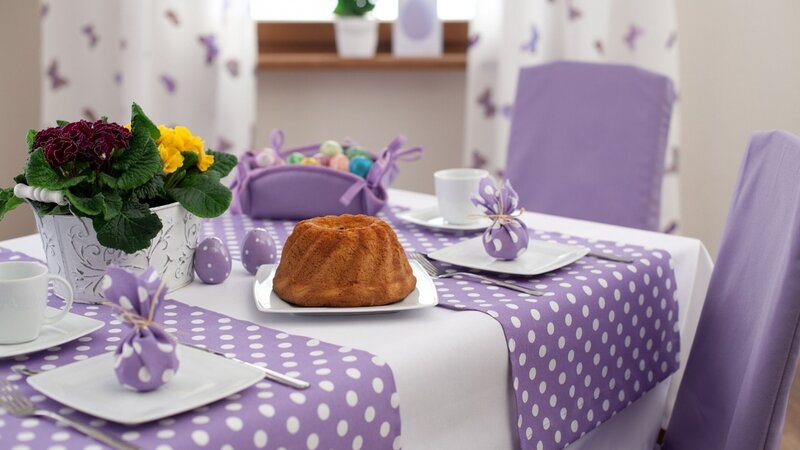 Easter Table Setting — Purple, Festive, Morning