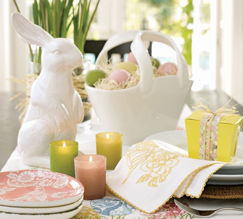 Easter Table Setting — White, Festive