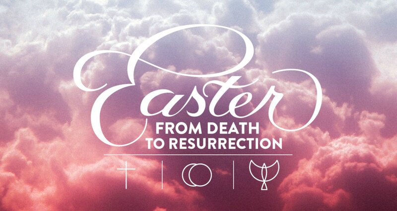 Easter Text on Clouds