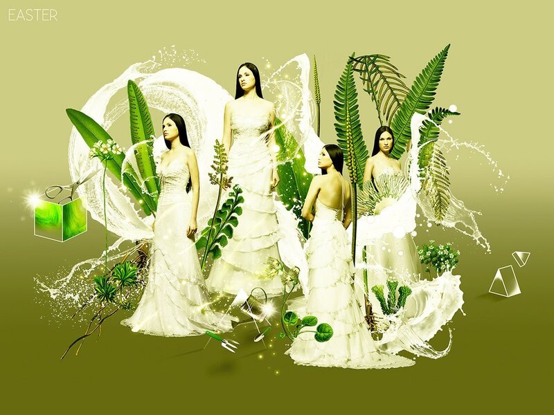Easter-themed fashion collage