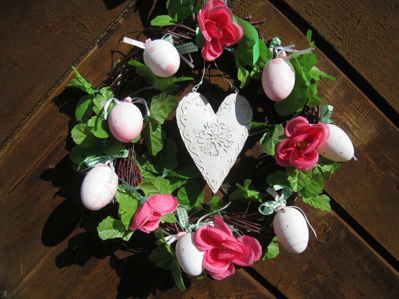 Easter Wreath on Wood