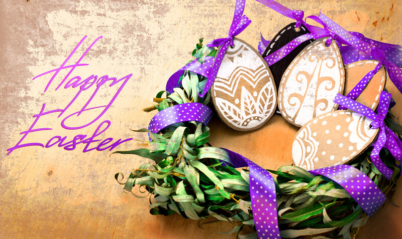 Easter Wreath with Eggs — Purple