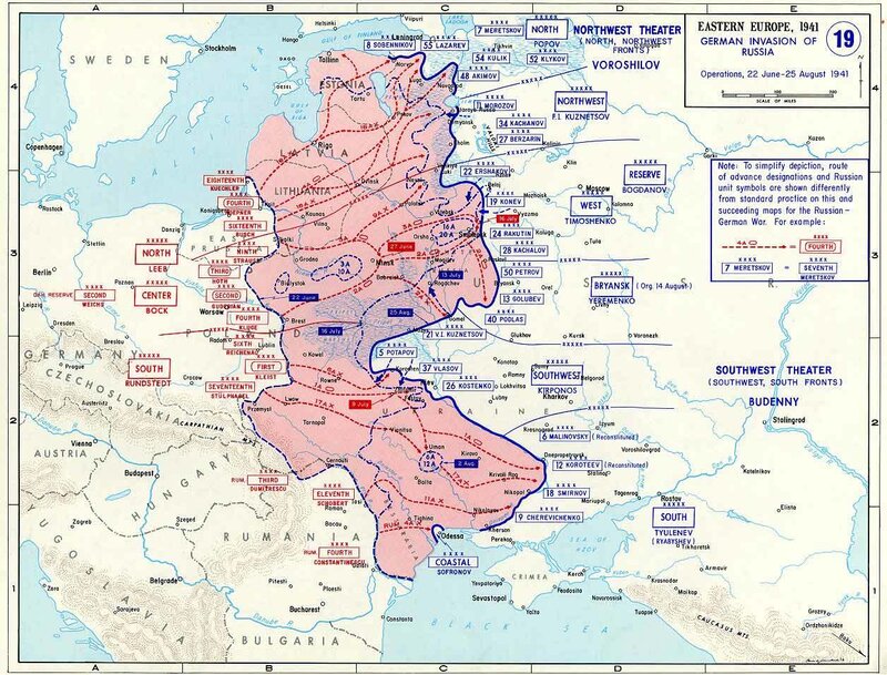 Eastern Europe 1941 military map