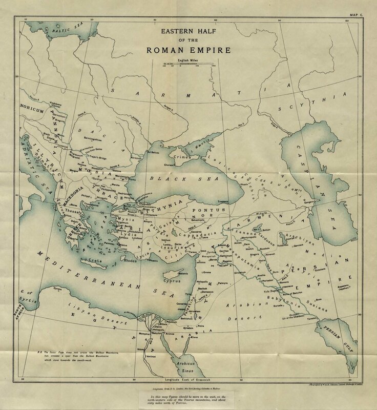 Eastern half of Roman Empire map