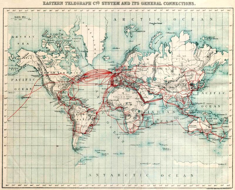 Eastern Telegraph System Map