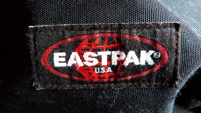 Eastpak brand label close-up