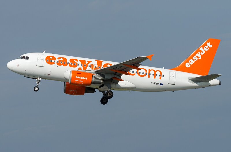 EasyJet Airplane in Flight