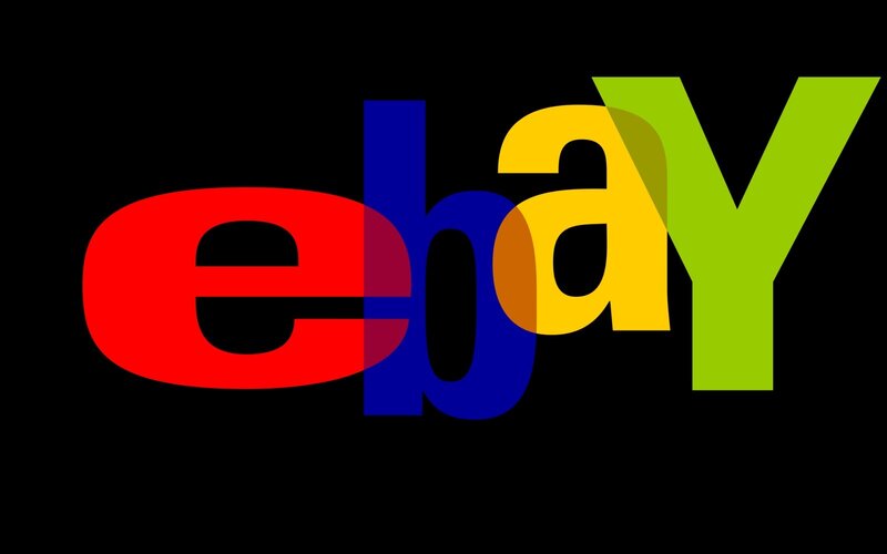 eBay logo on black background