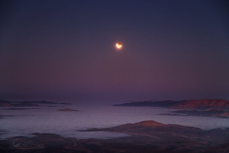 Eclipse Moon over Clouds