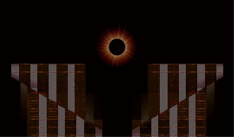 Eclipse over Cityscape