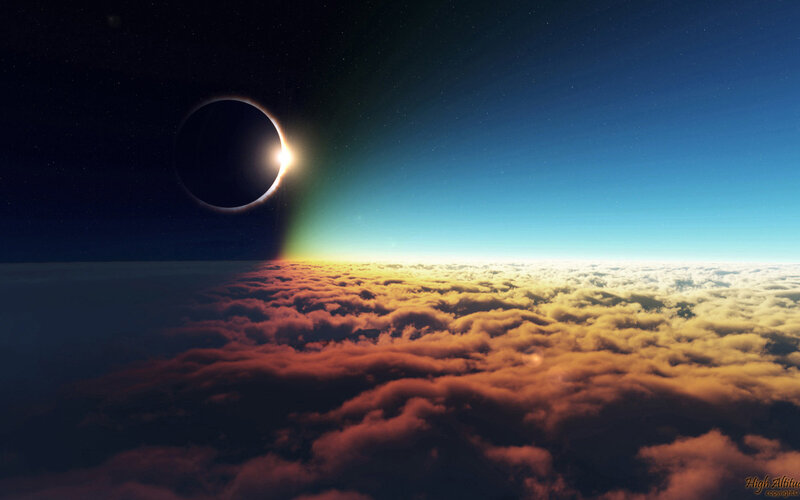 eclipse over cloud cover