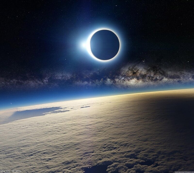 Eclipse over Earth — Blue, Dramatic