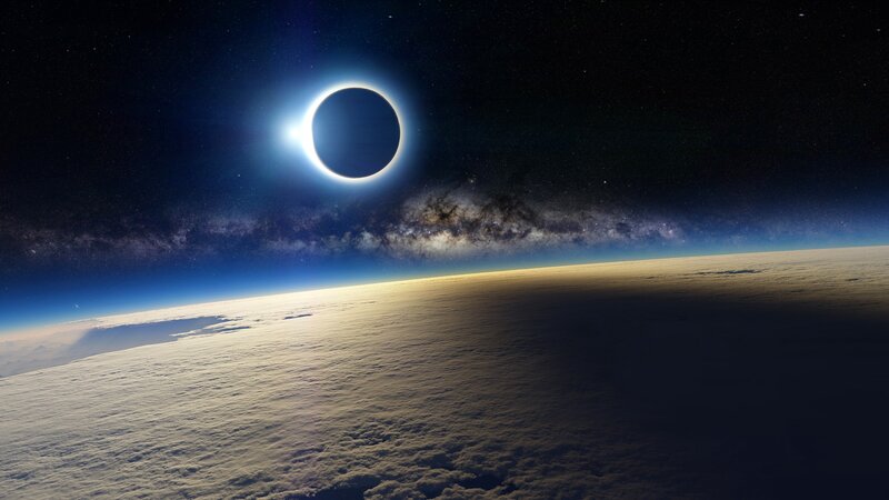 Eclipse over Earth — Blue