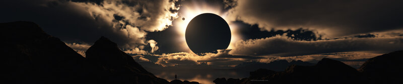 Eclipse over Mountains