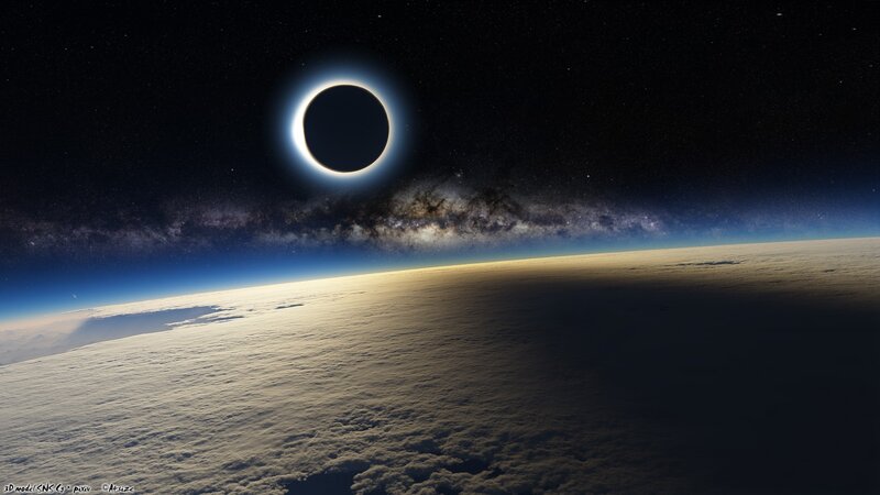 Eclipse over Planet — Black, Dramatic, Night