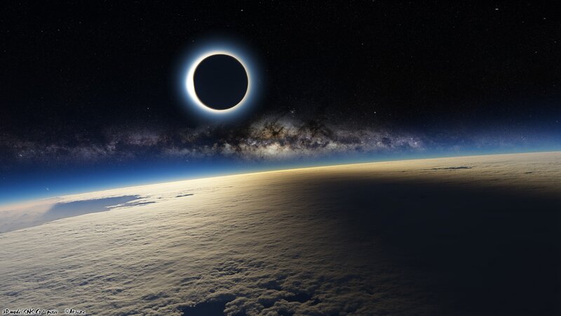Eclipse over Planet — Black, Dramatic