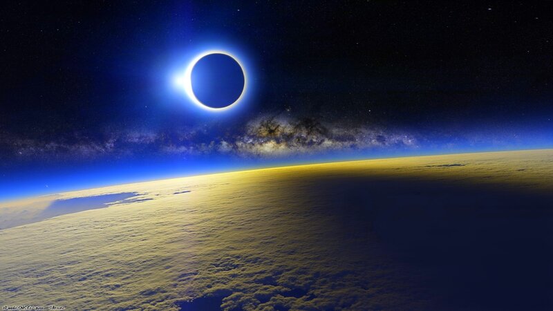 Eclipse over Planet — Blue