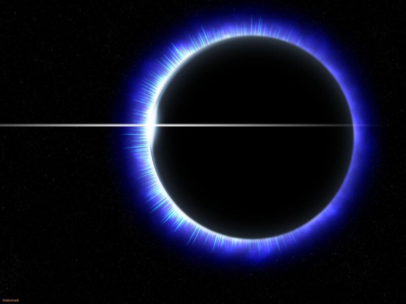Eclipse with Blue Corona