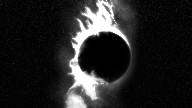 Eclipse with Solar Flare — Black