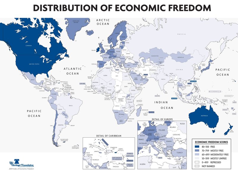 Economic Freedom Distribution Map