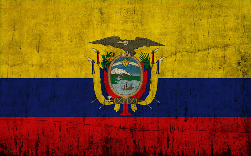 Ecuador flag with coat of arms
