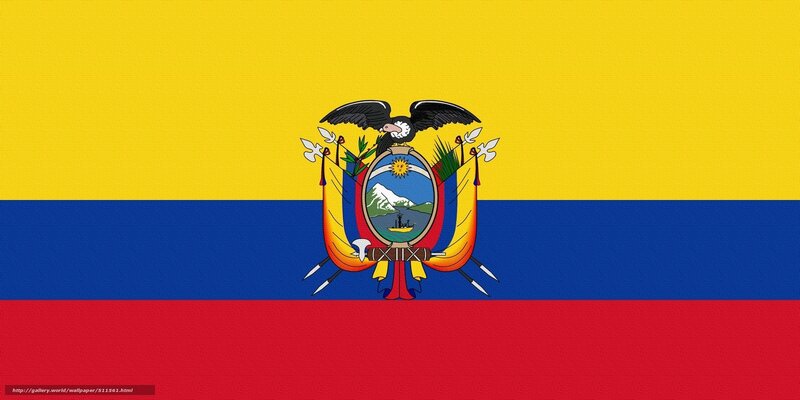 Ecuador flag with coat of arms