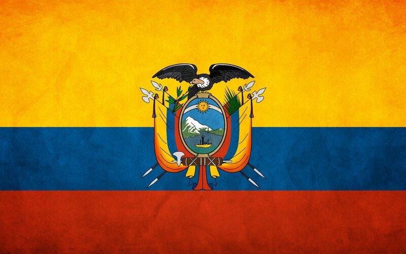 Ecuadorian flag with coat of arms