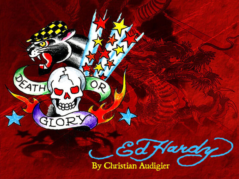 Ed Hardy logo with tattoo art
