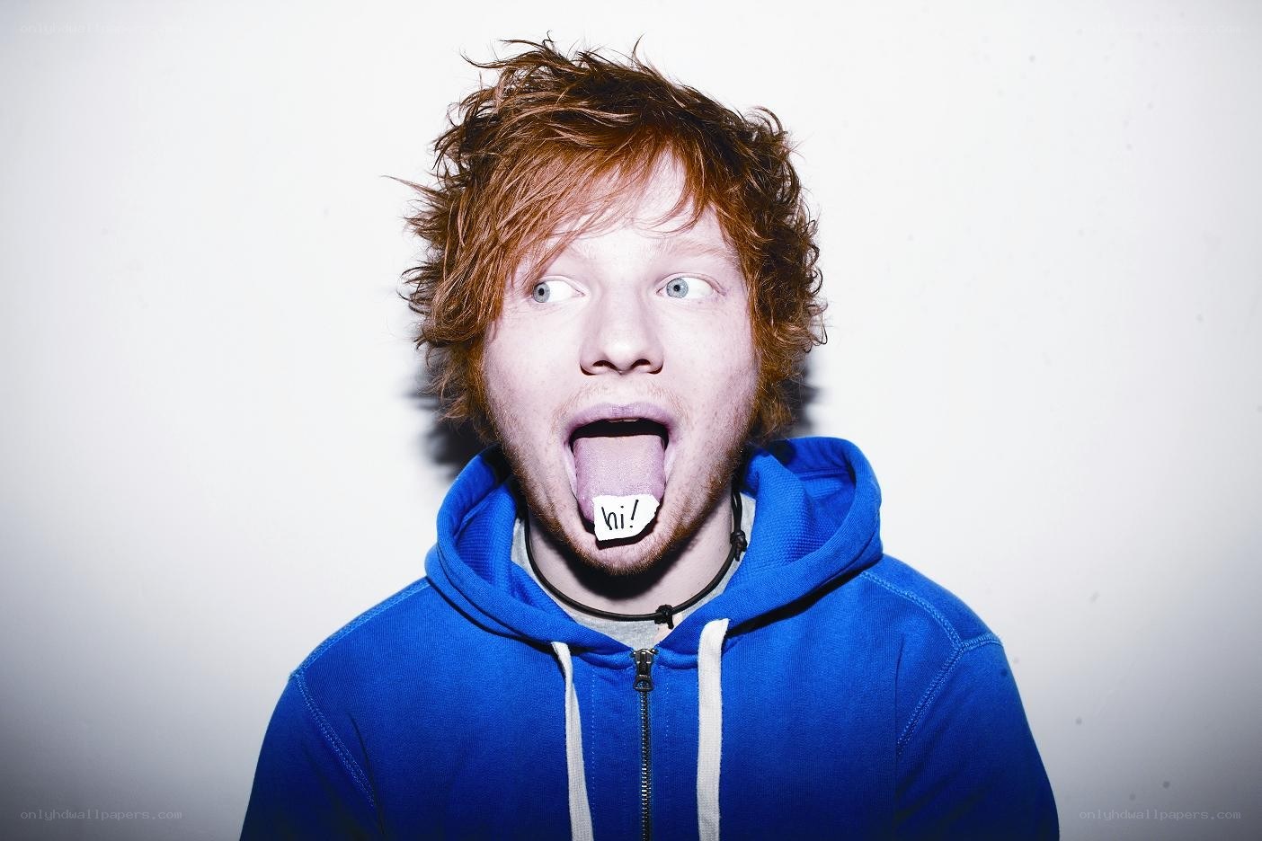 Ed Sheeran with tongue out