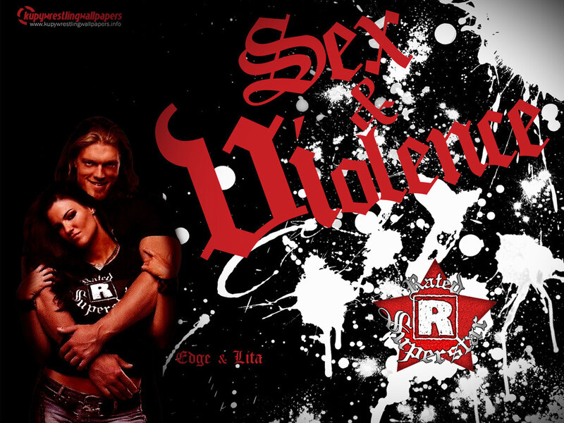 Edge and Lita wrestling wallpaper
