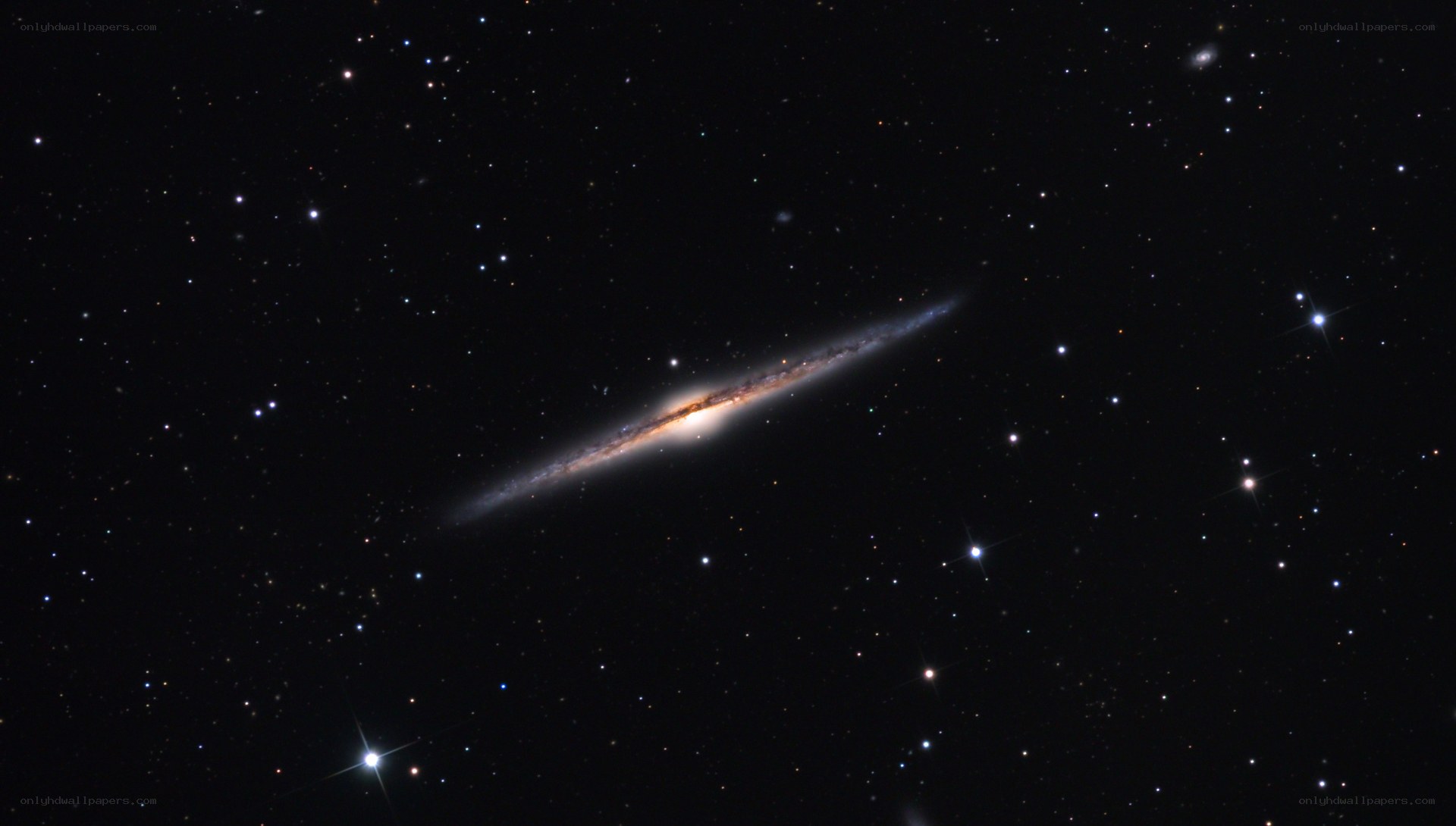 Edge-on spiral galaxy