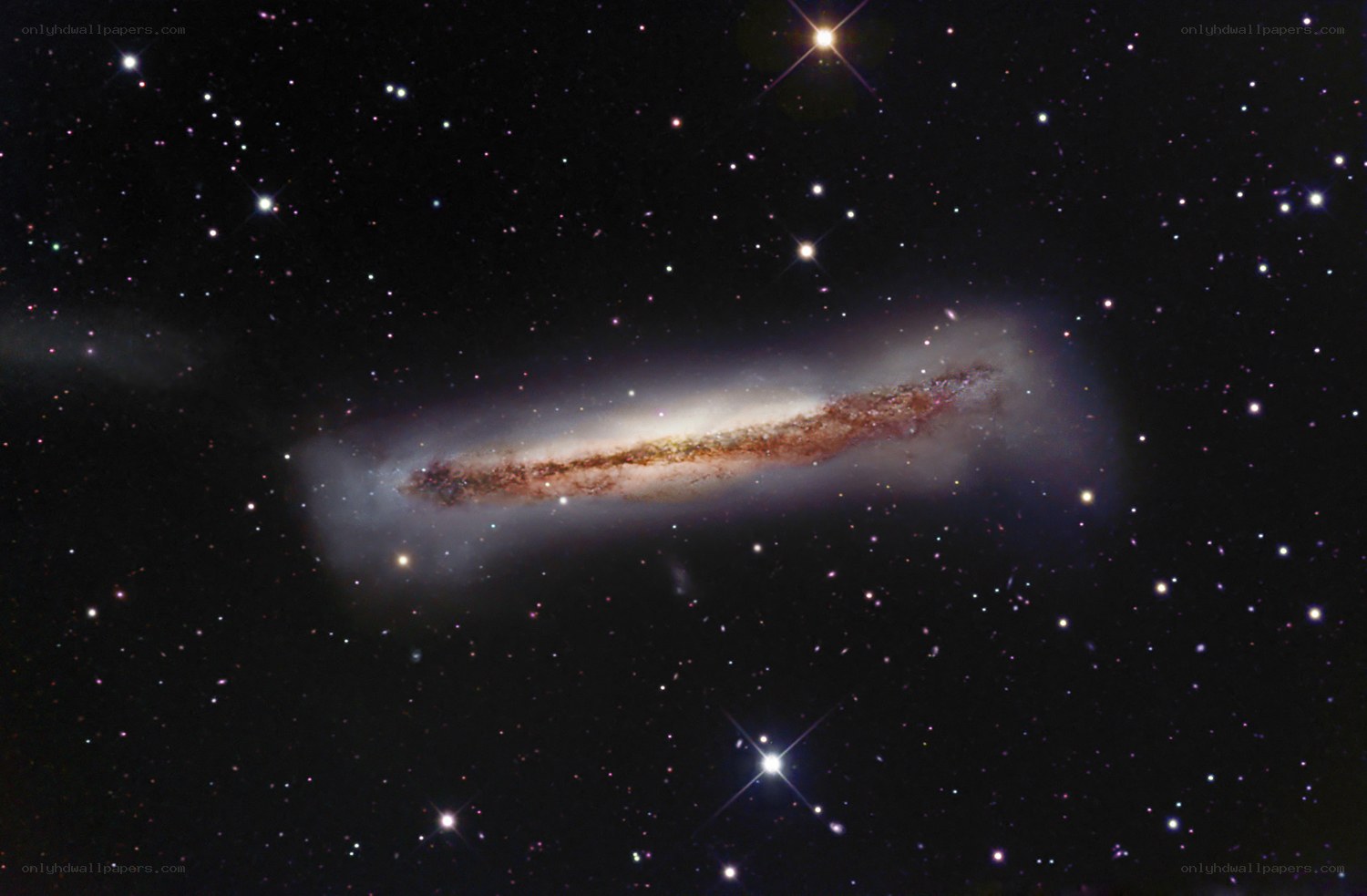 Edge-on spiral galaxy