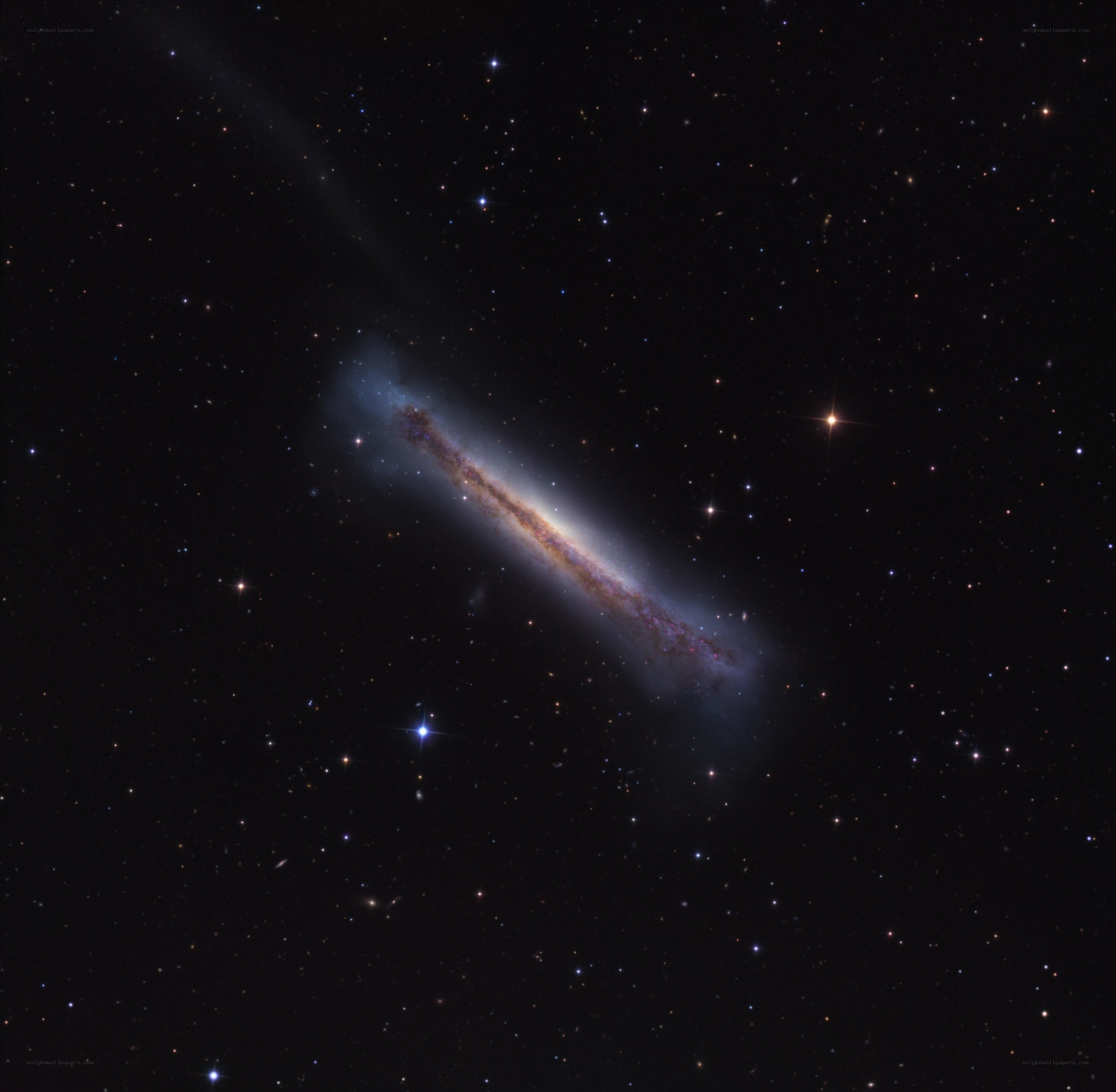 Edge-on spiral galaxy