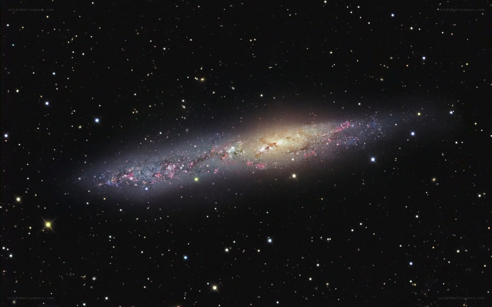 Edge-on spiral galaxy