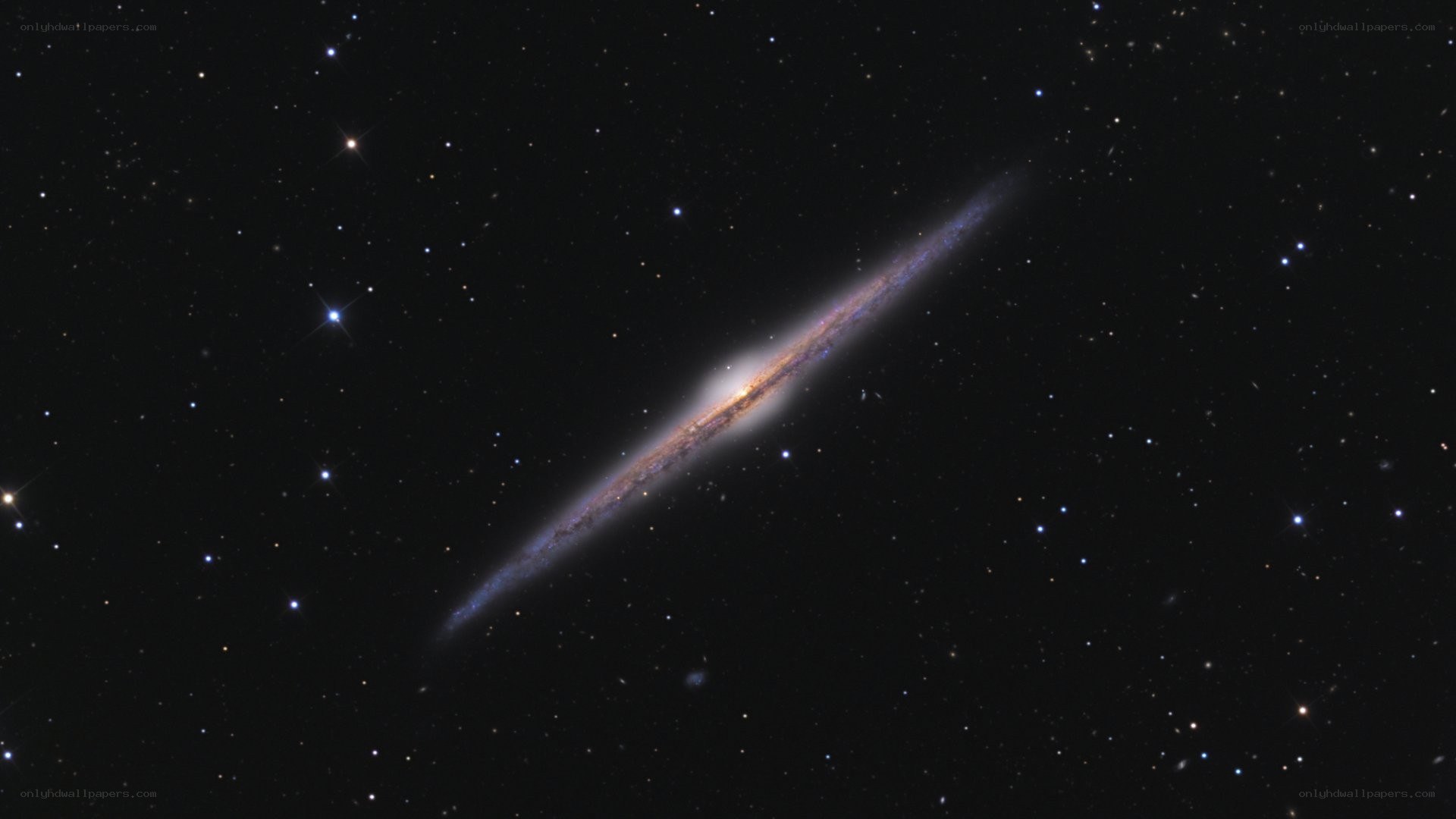 Edge-on spiral galaxy