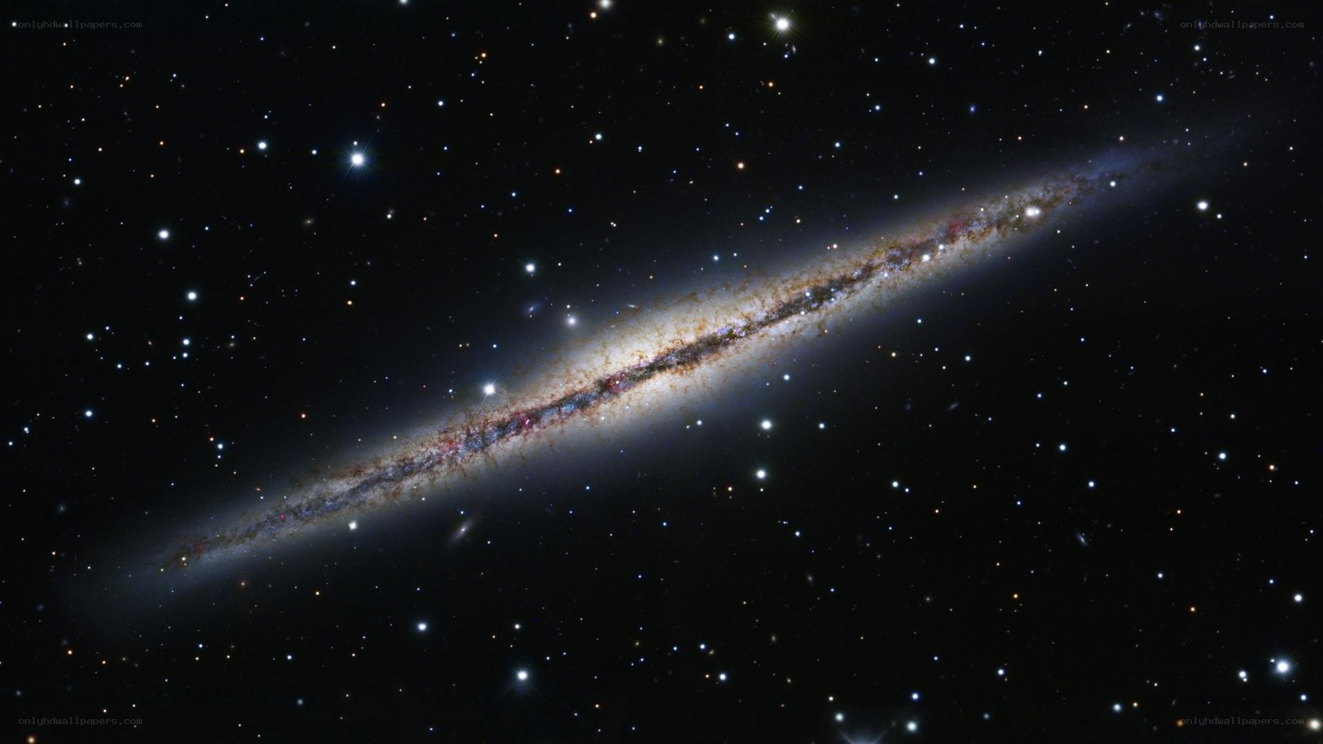 Edge-on spiral galaxy