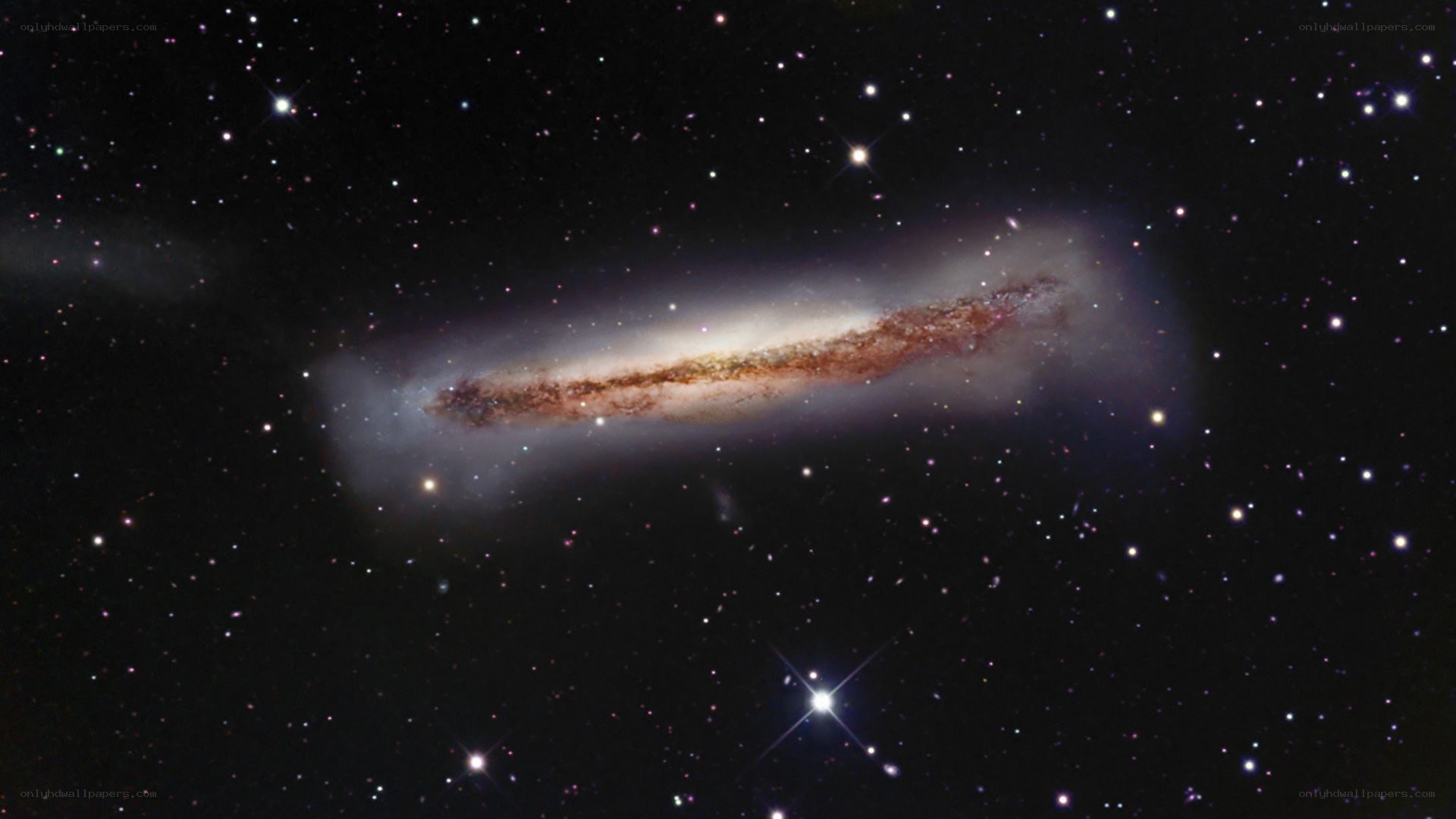 Edge-on spiral galaxy