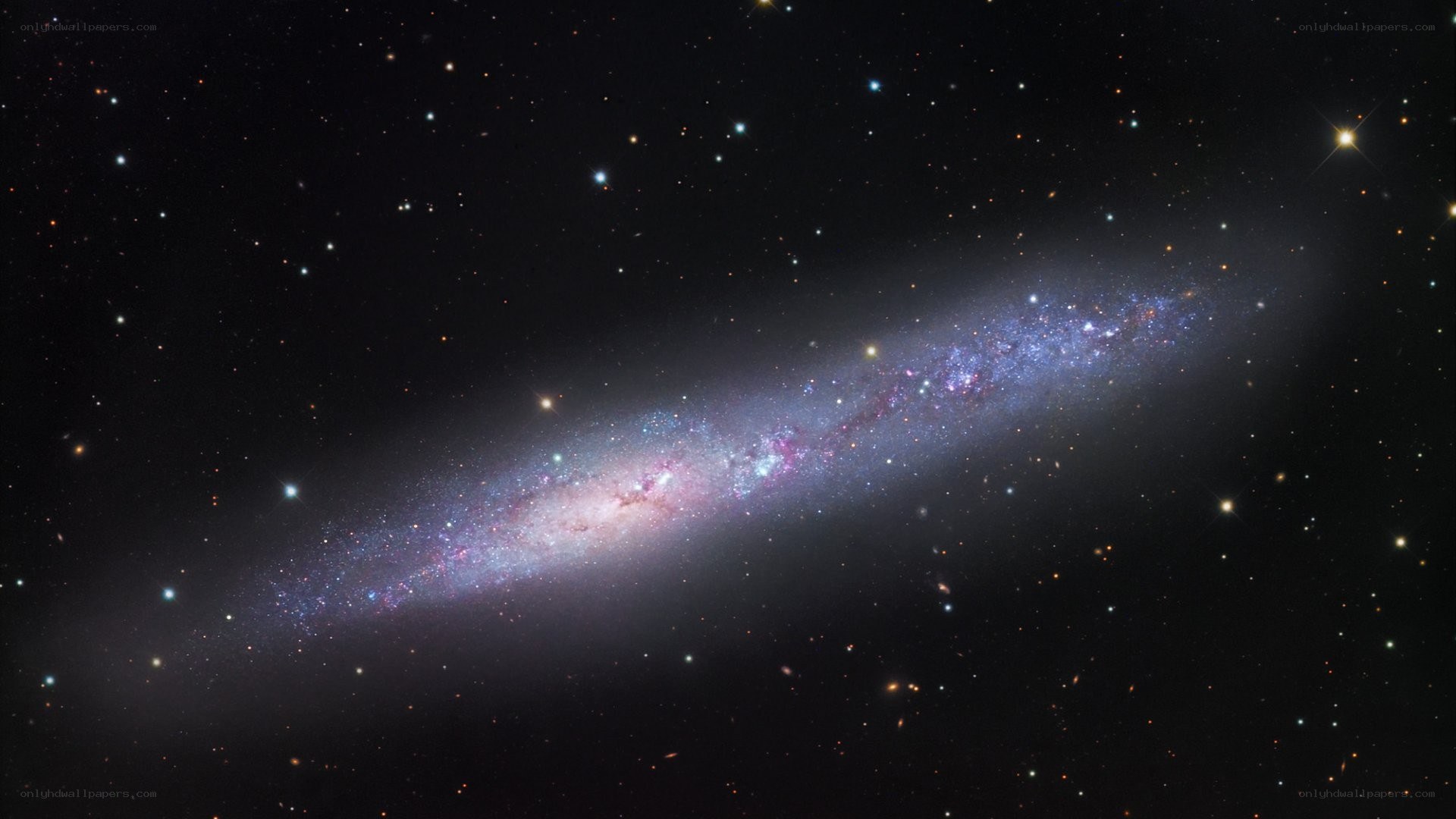 Edge-on spiral galaxy