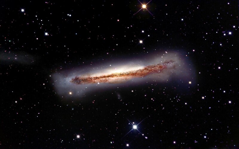 Edge-on Spiral Galaxy — Black, Cosmic, Night, Photograph, Stars