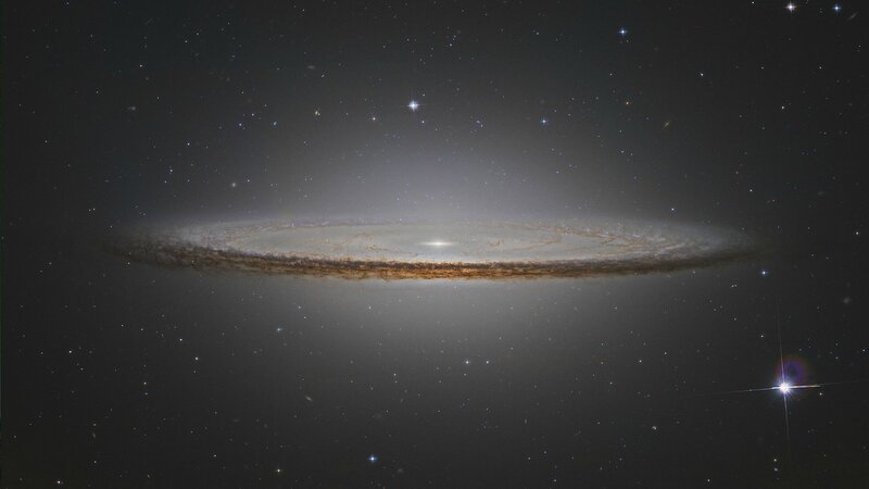 Edge-on Spiral Galaxy — Black, Cosmic, Night