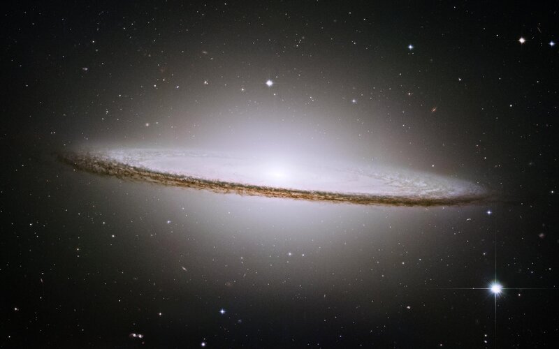 Edge-on Spiral Galaxy — Black, Serene, Night, Photograph, Stars, Dust Lanes